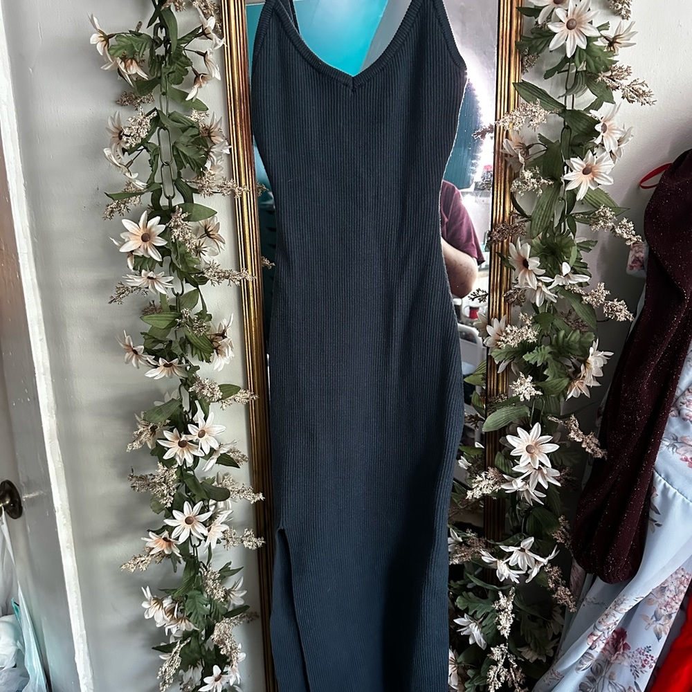 Knitted Slit Maxi Dress